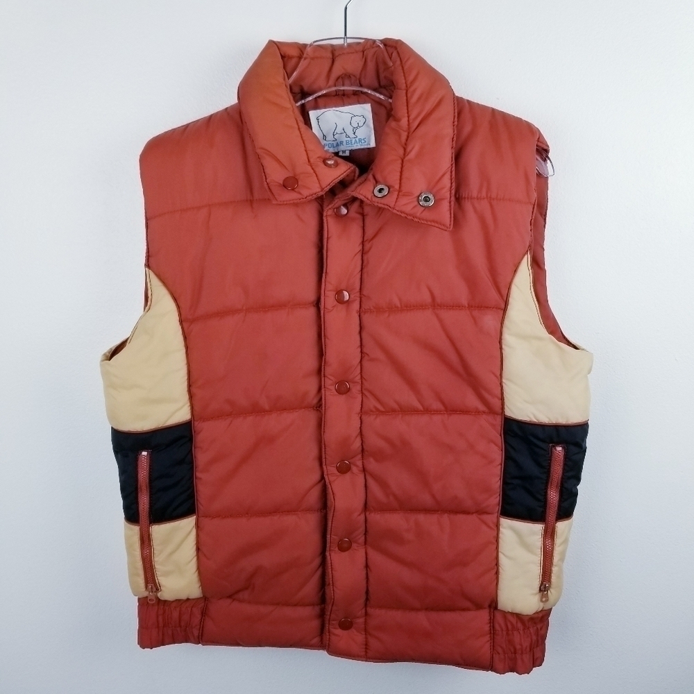 Vintage Polar Bears Puffer Vest size Medium